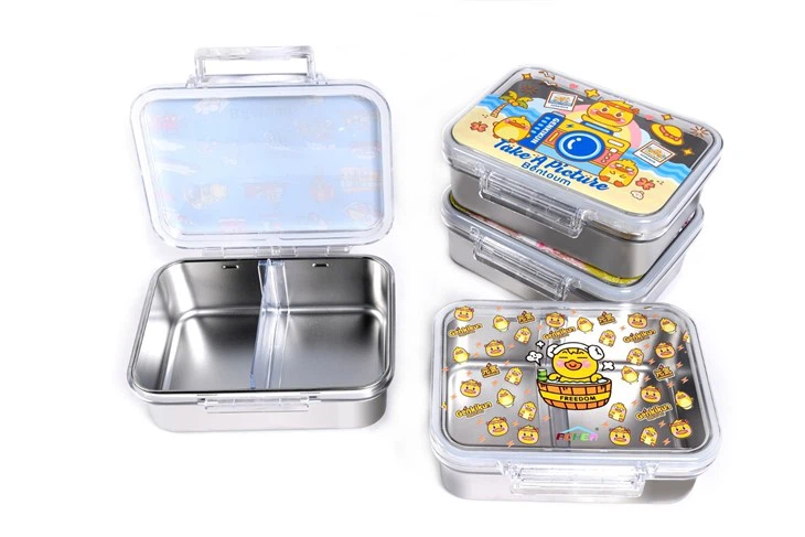 2 Compartment Steel Lunch Box